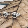 Recycled Sterling Silver Spiral Stud Earrings: Stud