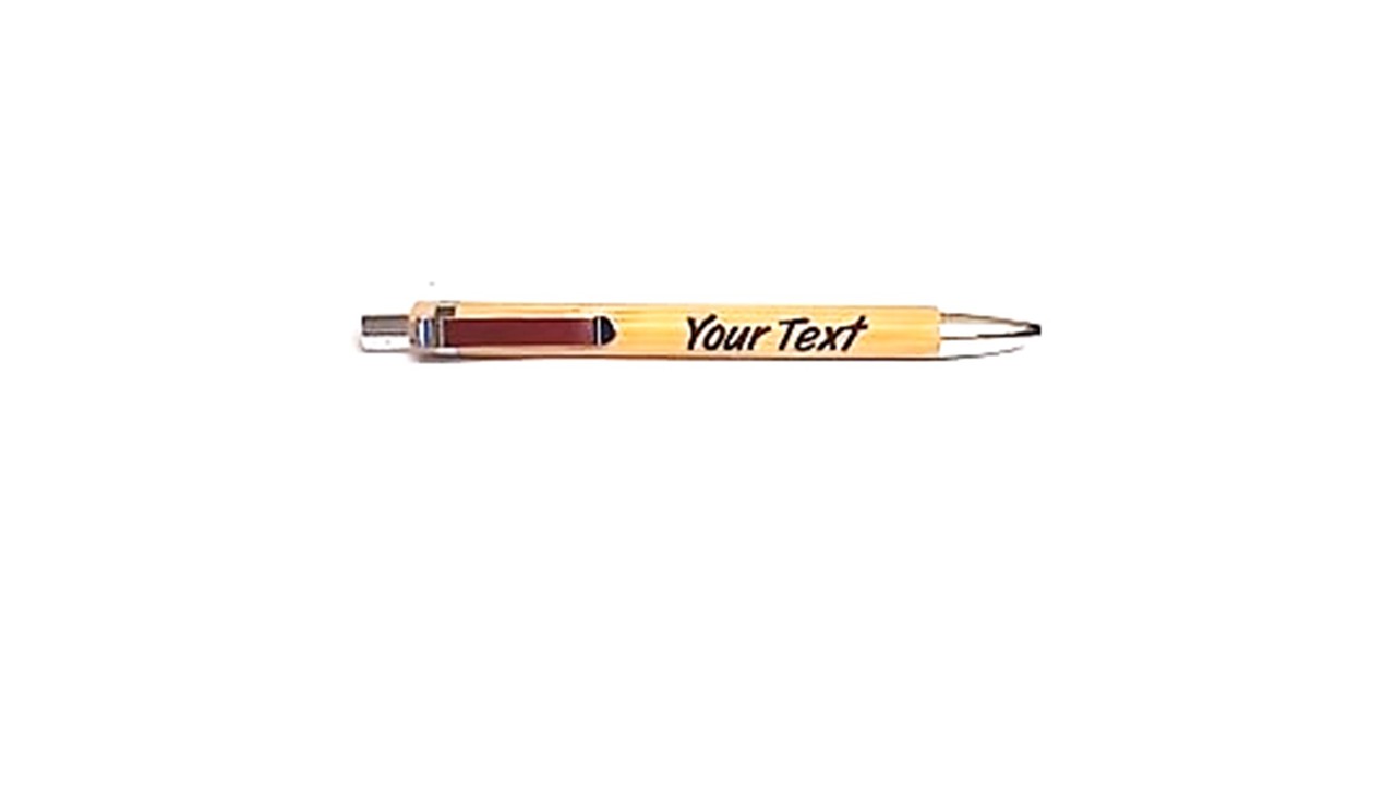 Wooden engraved black ink personalised pen Only