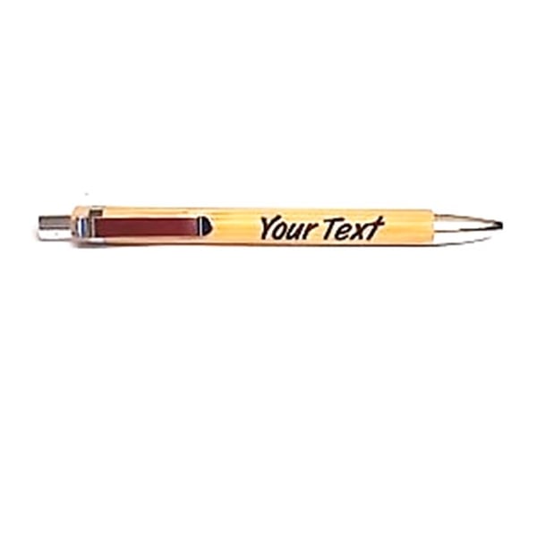 Wooden engraved black ink personalised pen Only