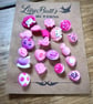 20 Novelty Pink and Purple Buttons - Image 1