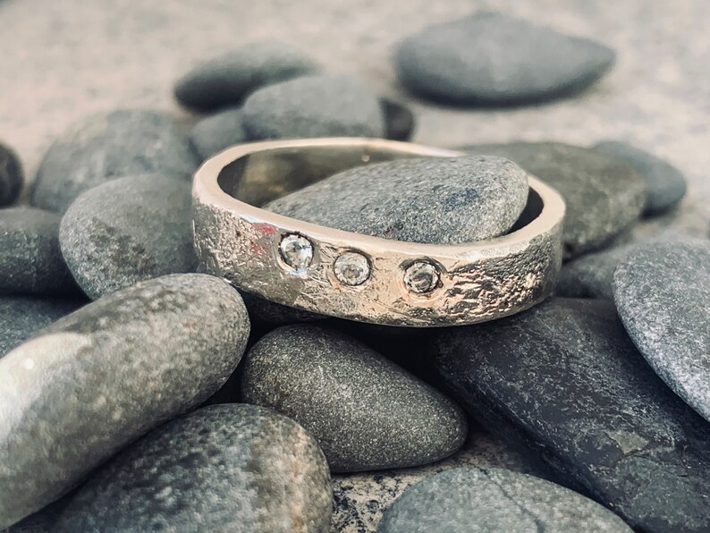 STERLING SILVER textured Topaz ring, Handmade Urban Jewellery