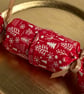 Pick and Mix Reusable Christmas Crackers. Red with 'scandi' trees.