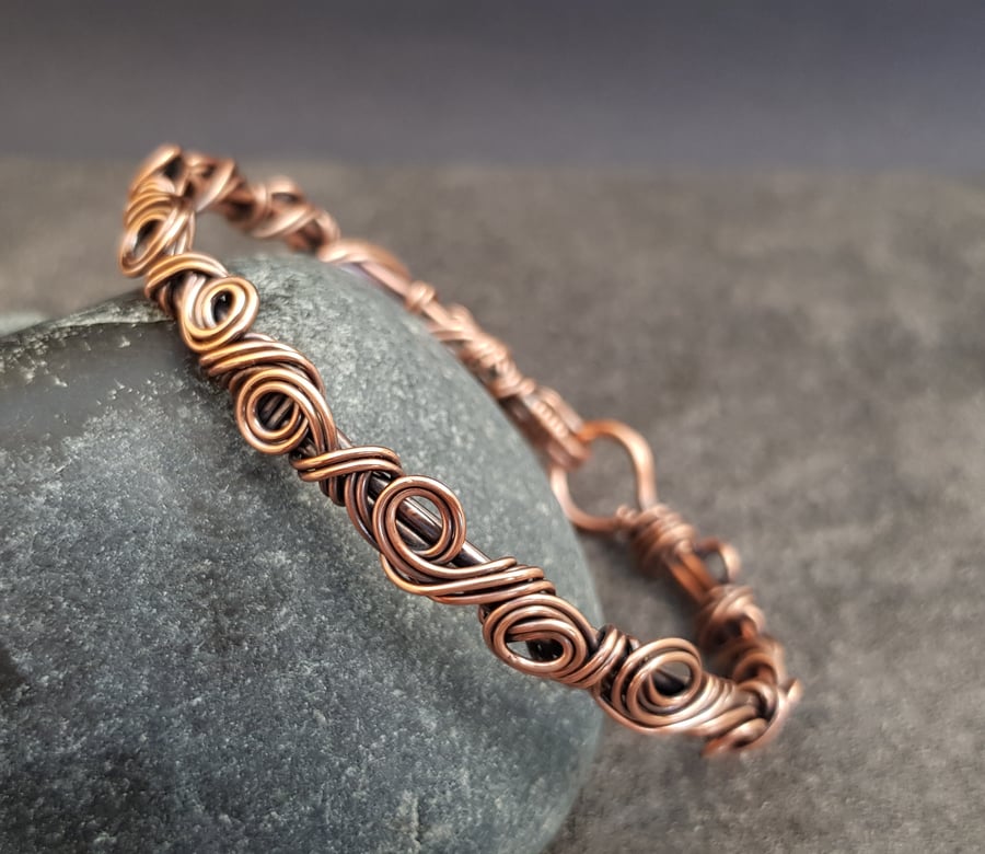 Wire Wrapped Copper Bangle