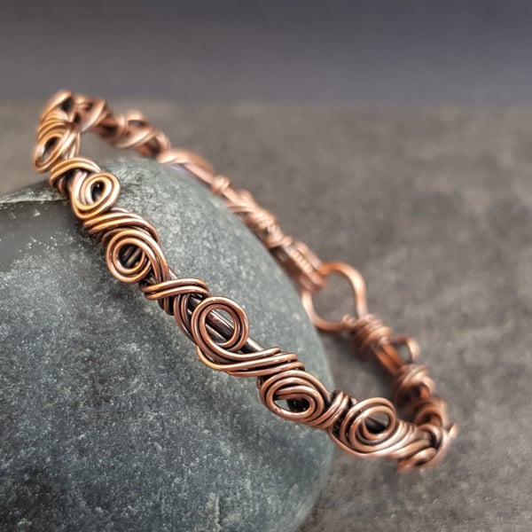 Wire Wrapped Copper Bangle