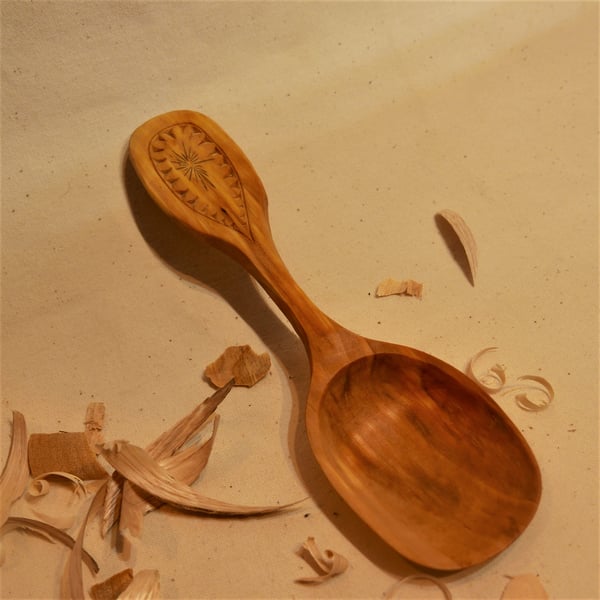 Handcarved Birch cooking scoop