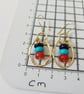 Boho Textured Brass Drop Earrings With Gemstone Dangle Gold Coloured Earrings - Image 7