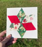 Fabric Patchwork star Christmas card, Textile card, recycled card - Image 3