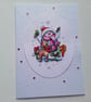 Christmas card. Snowman and reindeer Christmas card. Ref 240 - Image 1