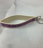 Floral key fob, Mauve wristlet key ring, Handmade - Image 4