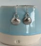 Little clams fine silver earrings with sterling silver earwires - Image 2