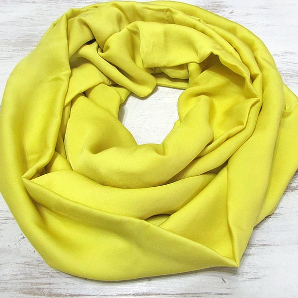 Light green infinity scarf unisex thin soft shawls loop scarf silky casual shawl