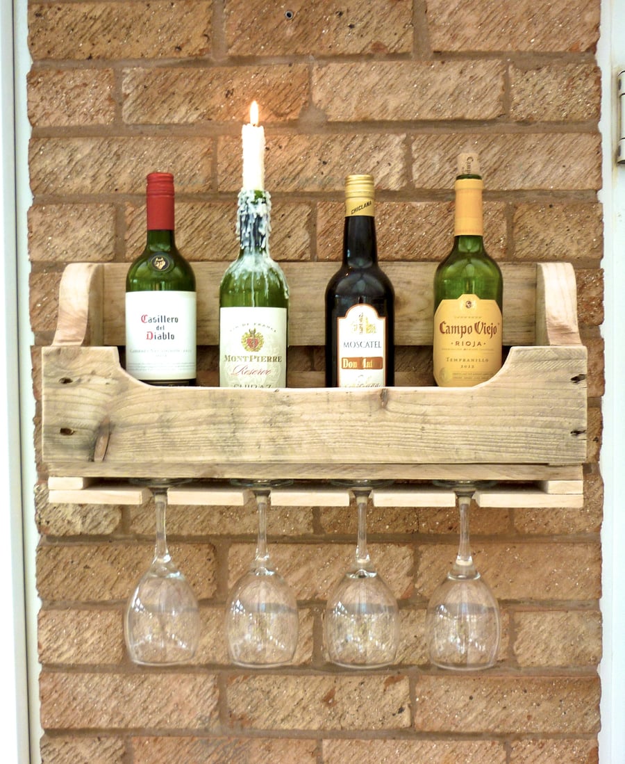 Rustic Wooden Wine Rack - Natural