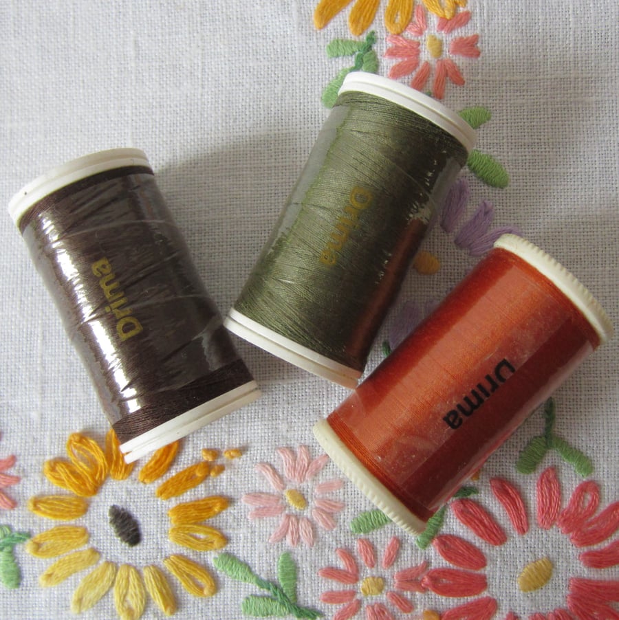 3 Reels of Coats Drima 100m Sewing Thread