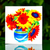 Vase of Sunflowers Greeting Card