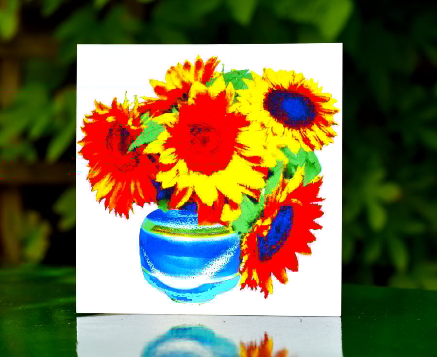 Vase of Sunflowers Greeting Card