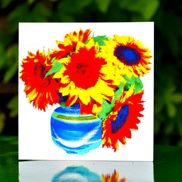 Vase of Sunflowers Greeting Card
