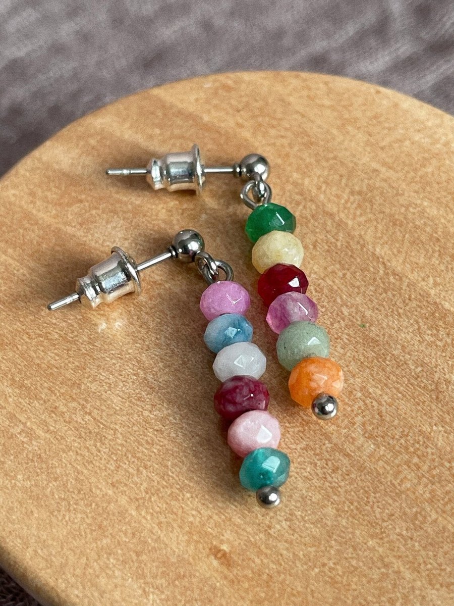 Hypoallergenic beaded earrings, colourful jewellery, gift for her