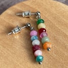 Hypoallergenic beaded earrings, colourful jewellery, gift for her