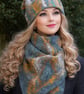 Merino Wool Felted Set Scarf Hat and Mittens - Image 8