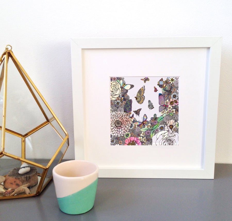 'Butterfly Garden' Framed Print