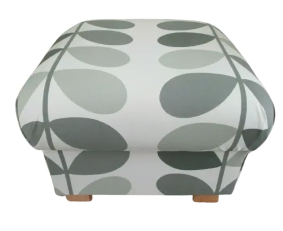 Storage Footstool Orla Kiely Multi Stem Warm Grey Fabric Pouffe Footstall Seat 