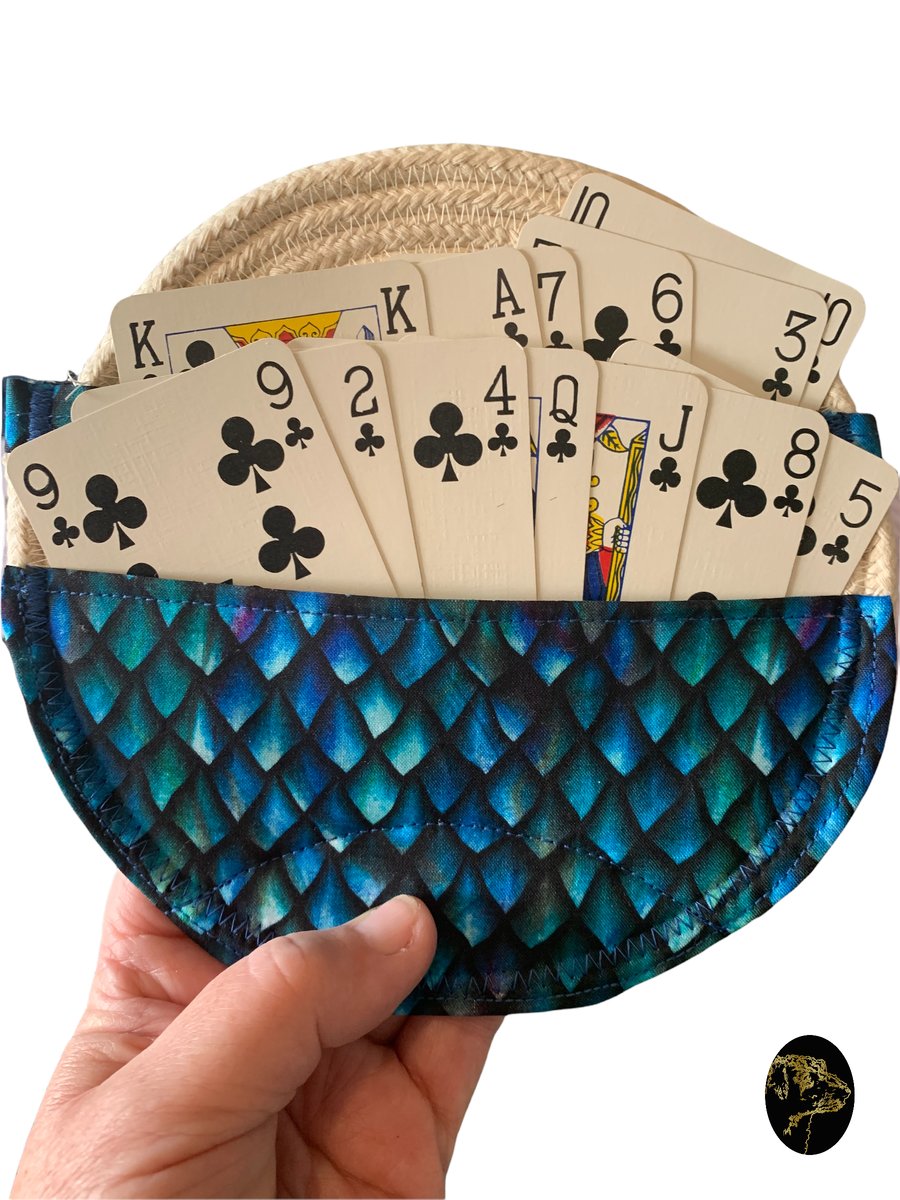 Playing Card Holder - 13 Cards- Blue Dragon Scales 