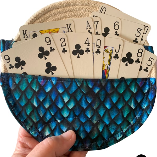 Playing Card Holder - 13 Cards- Blue Dragon Scales 