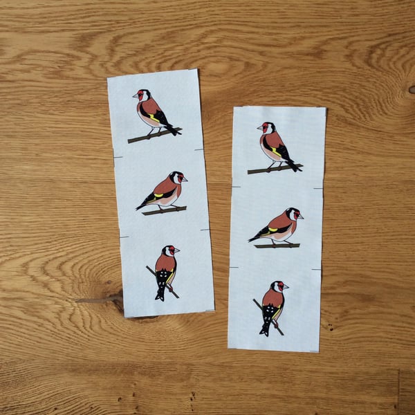 Goldfinch fabric strips