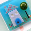 Tiny Town Fused Glass Brooch