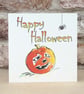 Halloween Card Pumpkin and Spider  Ecofriendly - Image 1