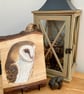 Barn owl original painting on oak wood - Image 2