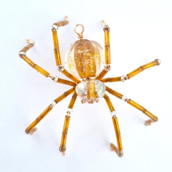 Hanging Glass Beaded Spider Decor