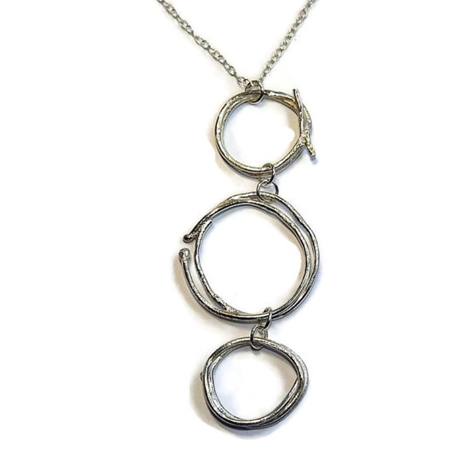 sterling silver hoop handmade pendant