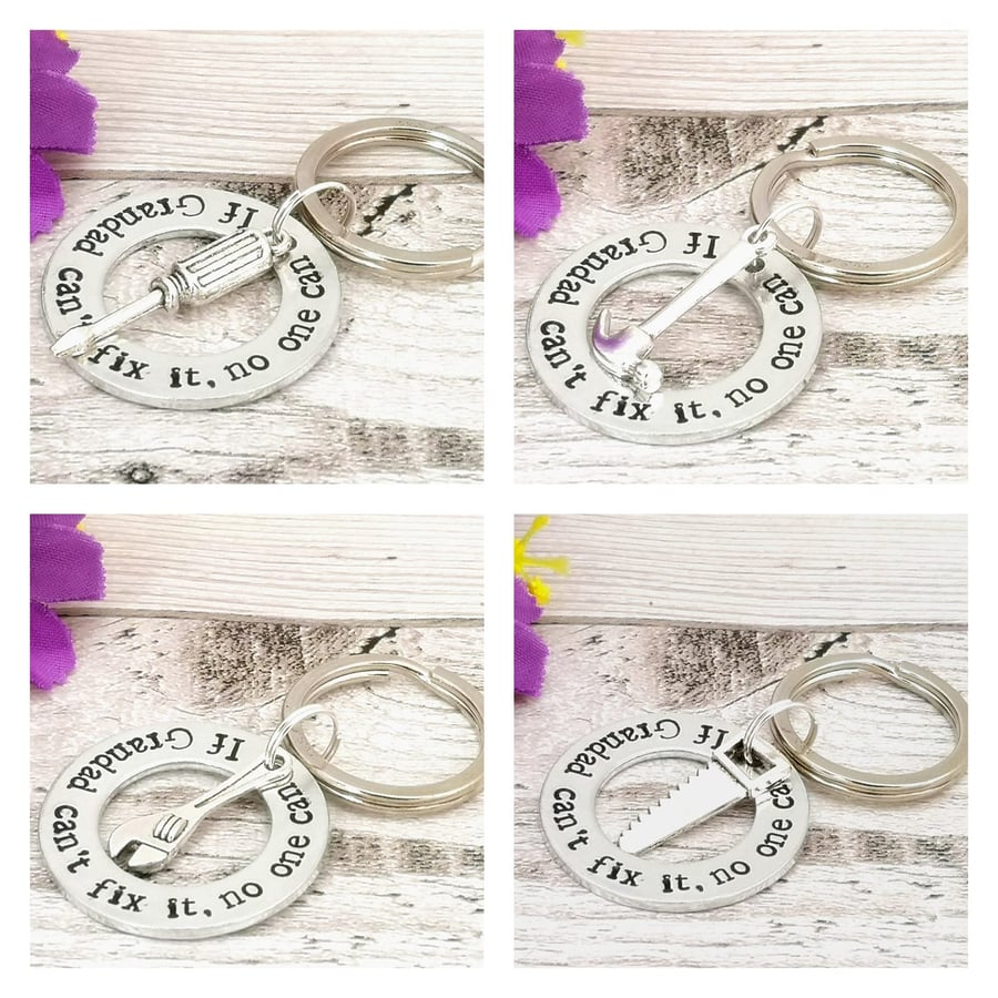 If Grandad Can't Fix It, No One Can Keyring - Gift For Grandad - Father's Day