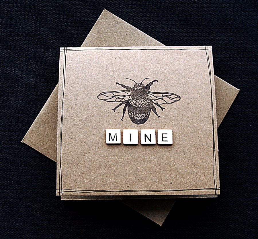 bee MINE (upper) - Handcrafted Valentines Card - dr19-0055