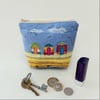 Coin Purse with Embroidered Beach Huts