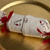 Reusable Christmas Crackers. Set of 2 in robin fabrics, ideal for dinner parties