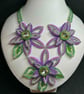 Festival handmade flower seed bead necklace with Crystals