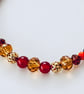 Autumn Beaded Bracelet with Tiger's Eye, Carnelian,Jasper & Maple Leaf Charm - Image 4
