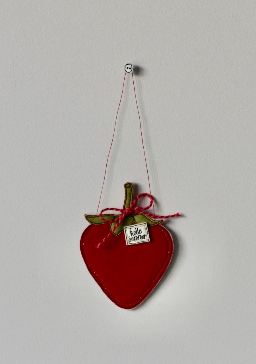 'Hello Summer' - Strawberry Hanging Decoration