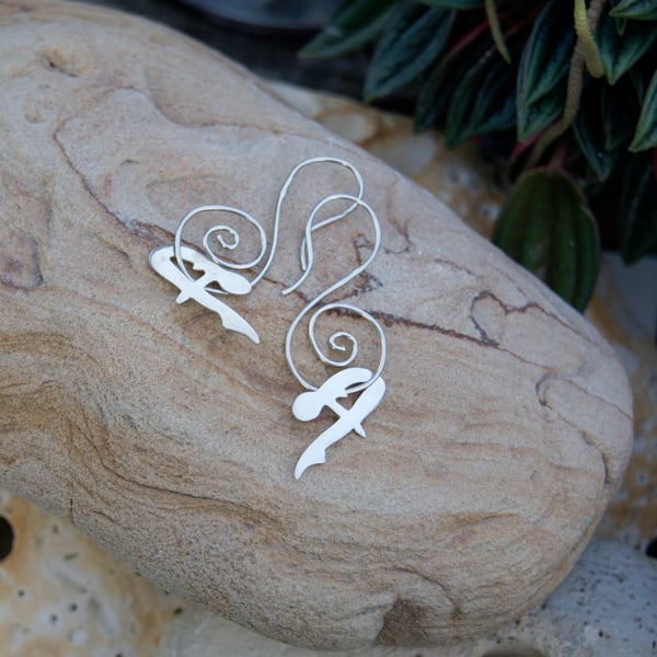 Unusual Handmade Silver earrings
