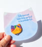 Hand-painted Cat Brooch with hand-coloured card - Image 1