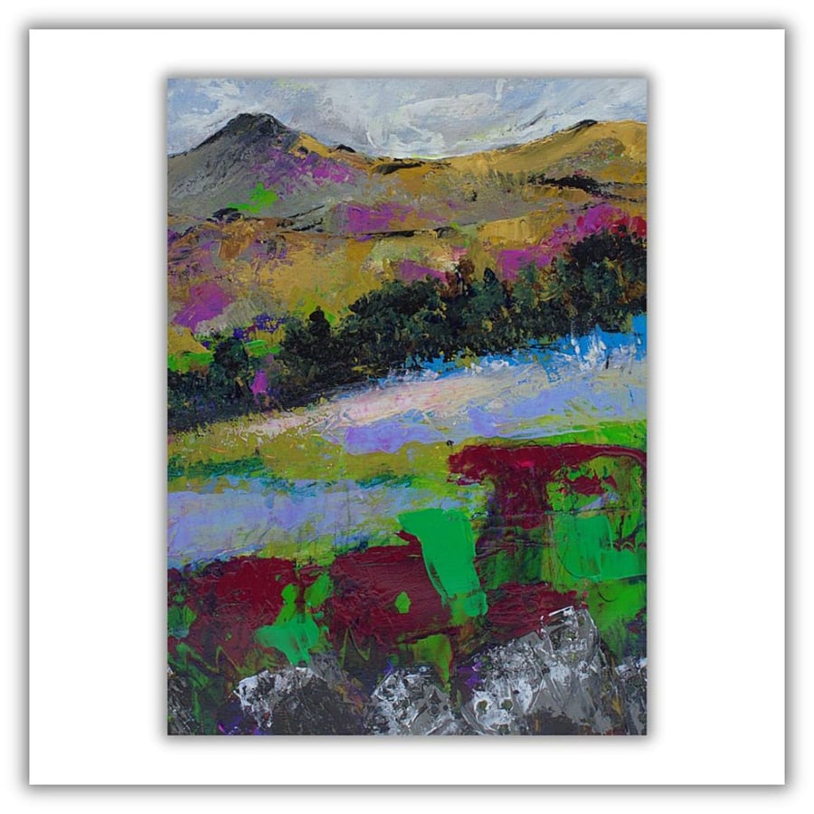 A colourful landscape painting - original painting - countryside - Scotland