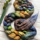 Polwarth, Llama & Tussah Silk Fibre 100g The Greenwood