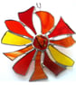 Abstract Red Hot Flower Suncatcher Stained Glass Dichroic 107 - Image 5