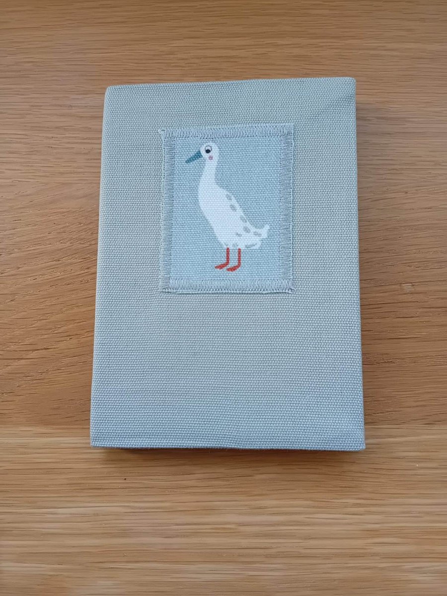 A6 Fabric covered notebook - Runner Duck applique