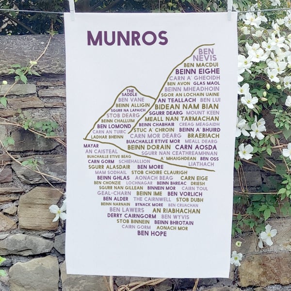 Munros tea towel