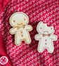 Sad Gingerbread Man Wooden Brooch - Image 5