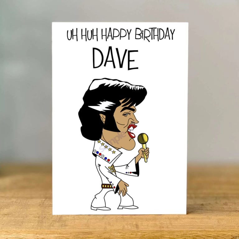 Personalised Elvis Birthday Card: Funny Greeting Card