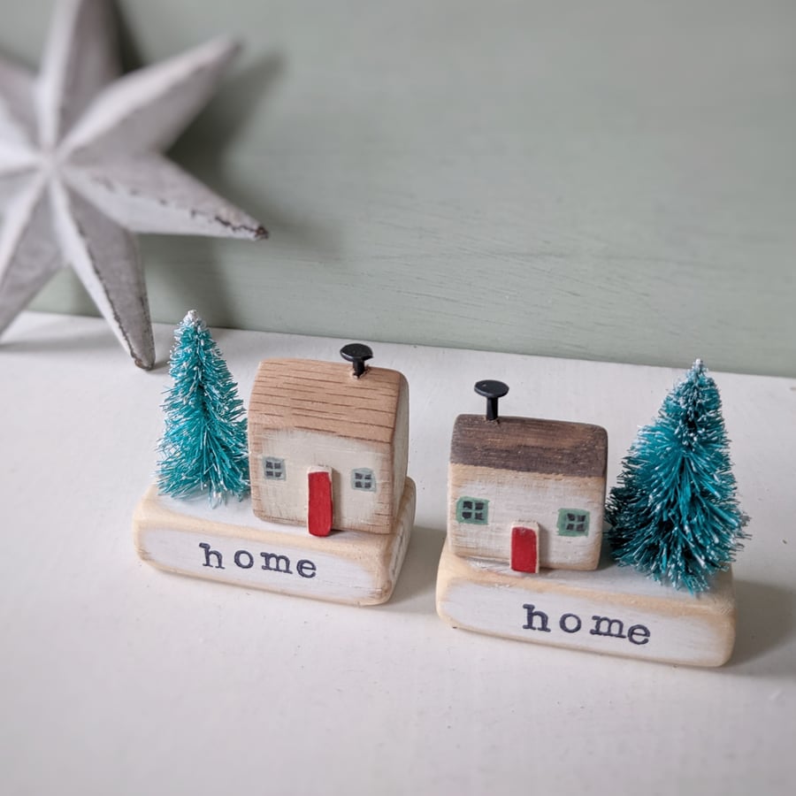Little Wooden Handmade House in a Bag - Choose Your House - Home
